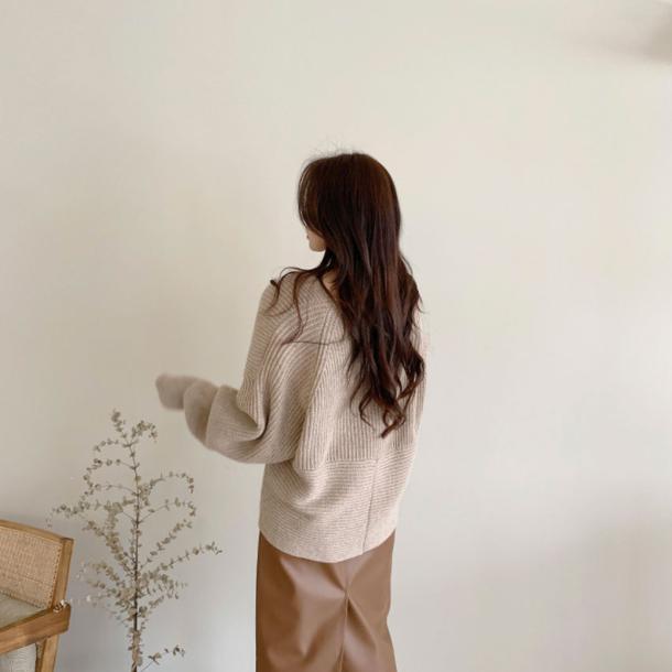 オーバークロスVネックニット﻿﻿ 6512-画像7-韓国ファッション通販POPREA［ポップリア］