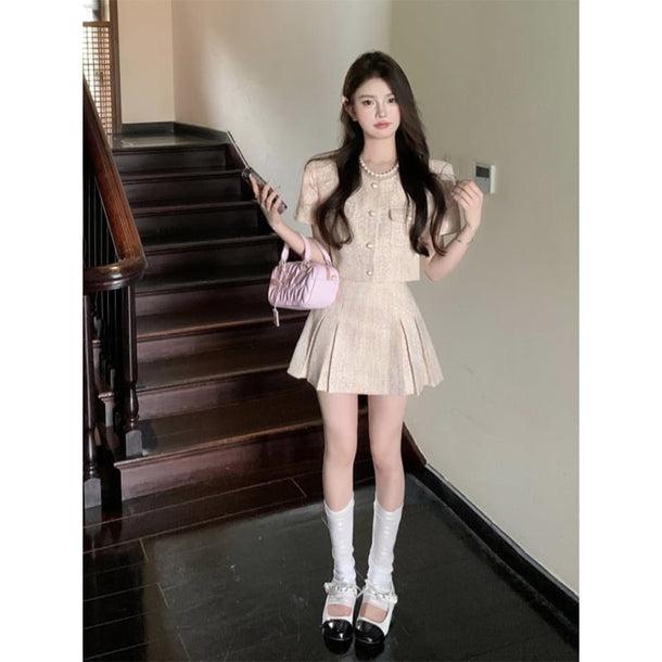 スイートツイードジャケット＆スカート﻿ 6110-画像7-韓国ファッション通販POPREA［ポップリア］