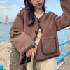 2ポケットノーカラーボアジャケット﻿﻿﻿﻿ 6260-画像7-韓国ファッション通販POPREA［ポップリア］