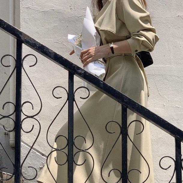 ケープフレアウエストベルトワンピース 6373-画像7-韓国ファッション通販POPREA［ポップリア］