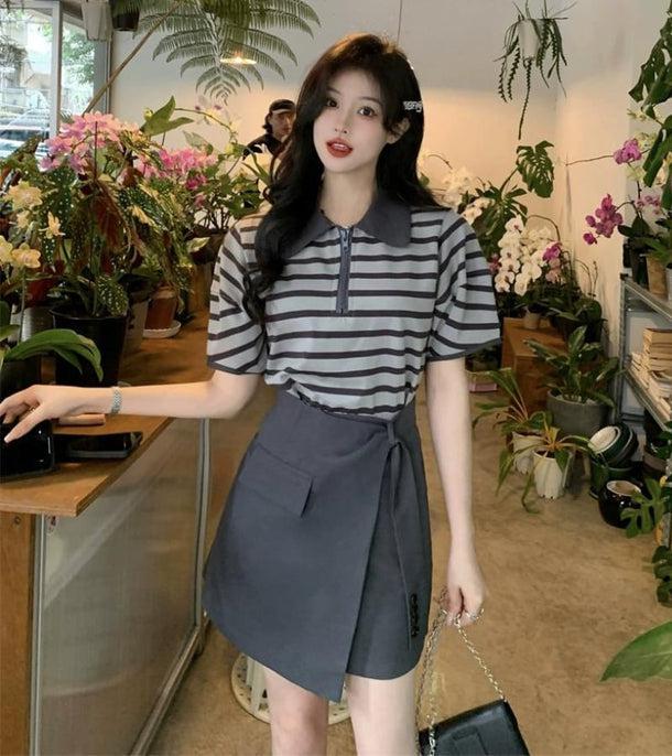 韓国人気[YOUHEE] SHEEP PATTERN SKIRT ミニスカート バレエコア 韓国女子に人気☆SS新作プリーツスカート[YOUHEE] PLEATS SKIRT
