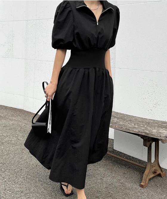 フロントジッパーワンピース 6758-画像7-韓国ファッション通販POPREA［ポップリア］