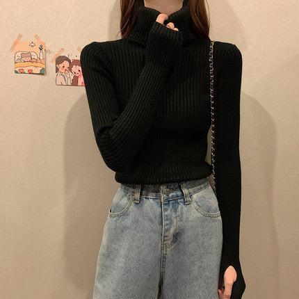 フィンガーホールタートルネックリブニット 6551-画像7-韓国ファッション通販POPREA［ポップリア］