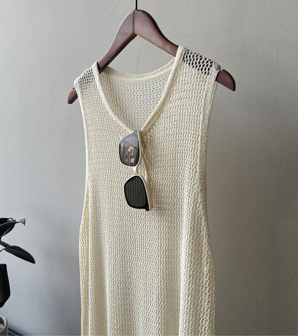 透かし編みノースリーブロングニット 6073-画像7-韓国ファッション通販POPREA［ポップリア］