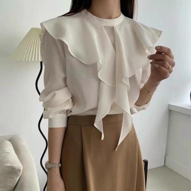 ショルダーフリルブラウス 6160-画像7-韓国ファッション通販POPREA［ポップリア］