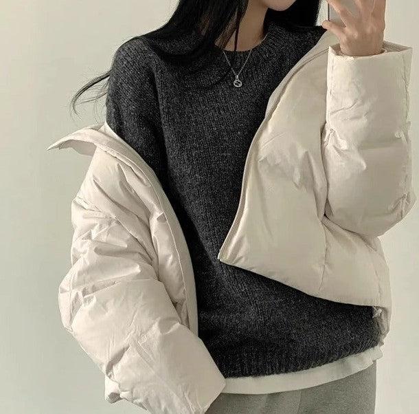 ラウンドネックドロップショルダーニット﻿﻿﻿﻿﻿ 6267-画像7-韓国ファッション通販POPREA［ポップリア］