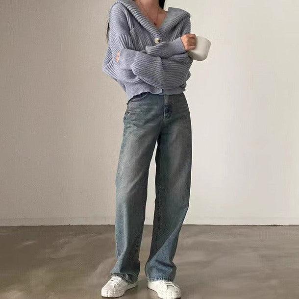 リブニットフードカーディガン 6331-画像7-韓国ファッション通販POPREA［ポップリア］