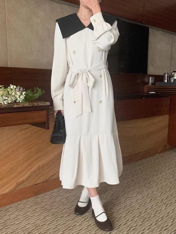 ビックカラーダブルブレストワンピース 6453-画像7-韓国ファッション通販POPREA［ポップリア］