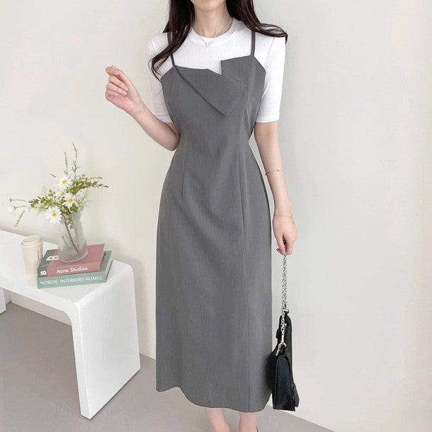 アンバランスネックビスチェワンピース﻿﻿ 6573-画像7-韓国ファッション通販POPREA［ポップリア］