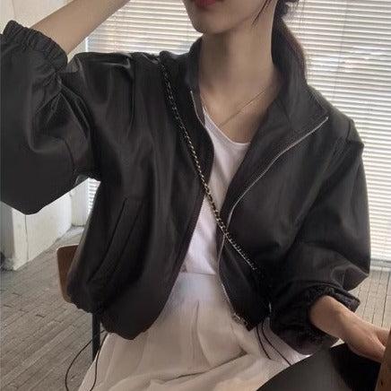 ショートライダーズジャケット 6462-画像7-韓国ファッション通販POPREA［ポップリア］