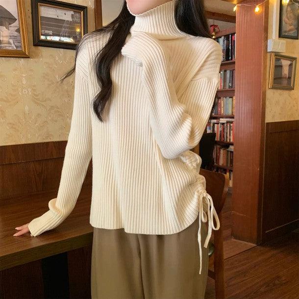 サイドシャーリングギャザーリブニット 6345-画像7-韓国ファッション通販POPREA［ポップリア］