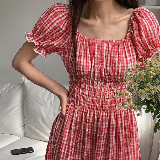 ギンガムチェック2wayワンピース﻿ 6808-画像7-韓国ファッション通販POPREA［ポップリア］