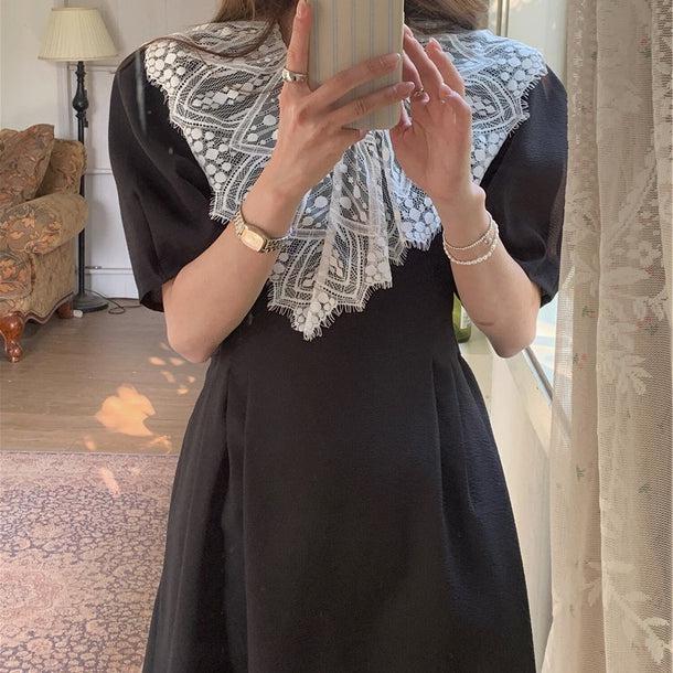 レトロレースパフスリーブドレス﻿ 6084-画像7-韓国ファッション通販POPREA［ポップリア］