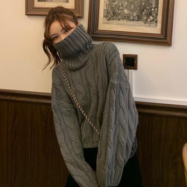 ケーブルタートルニット﻿﻿﻿﻿﻿﻿﻿ 6279-画像7-韓国ファッション通販POPREA［ポップリア］