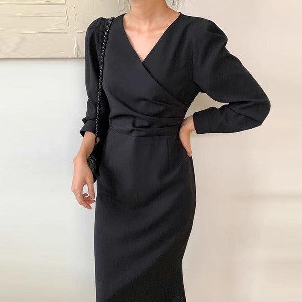 バックリボンカシュクールワンピース 6371-画像7-韓国ファッション通販POPREA［ポップリア］