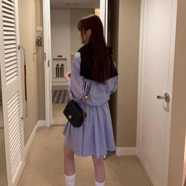 ストライプシャツワンピース 6473-画像7-韓国ファッション通販POPREA［ポップリア］