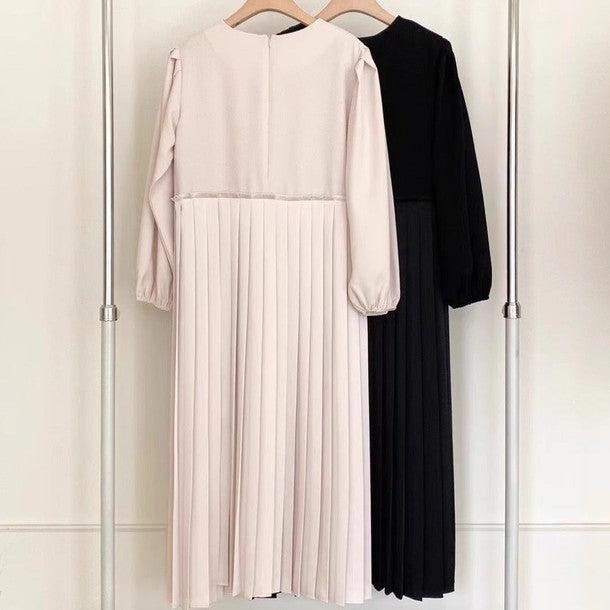 ラウンドネックルーズロングプリーツドレス 6490-画像7-韓国ファッション通販POPREA［ポップリア］