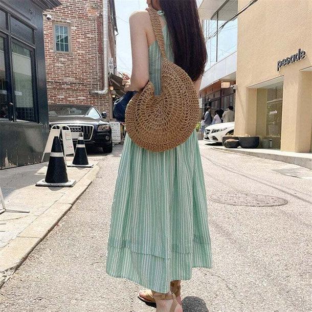 ミントストライプキャミワンピース﻿ 6086-画像7-韓国ファッション通販POPREA［ポップリア］