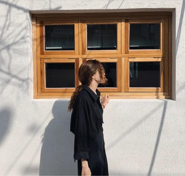 ドルマンスリーブシャツワンピース 6519-画像7-韓国ファッション通販POPREA［ポップリア］