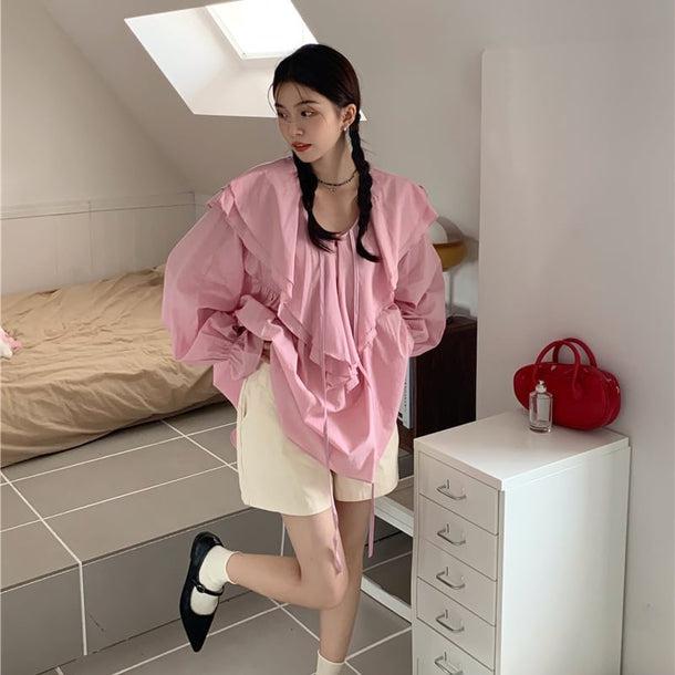 フリルオーバーワンピース﻿ 6093-画像7-韓国ファッション通販POPREA［ポップリア］