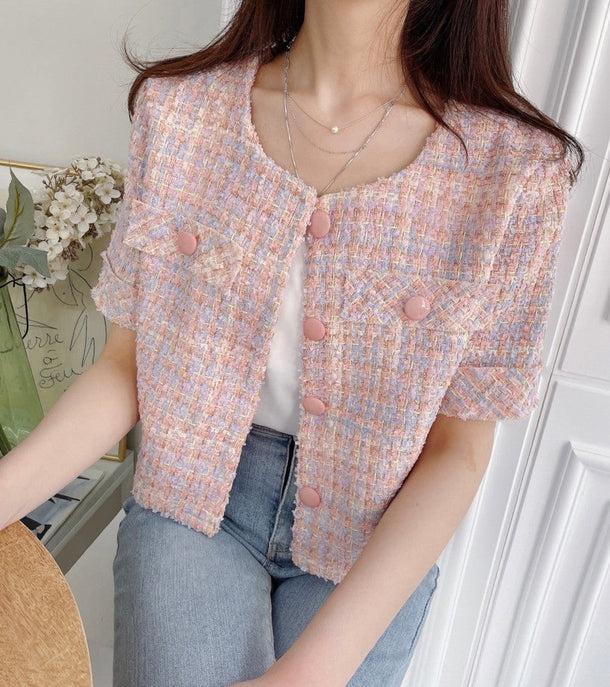 半袖ショートツイードジャケット﻿﻿﻿﻿ 5992-画像7-韓国ファッション通販POPREA［ポップリア］