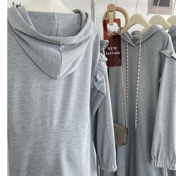 フリルカジュアルロングワンピース 6156-画像7-韓国ファッション通販POPREA［ポップリア］