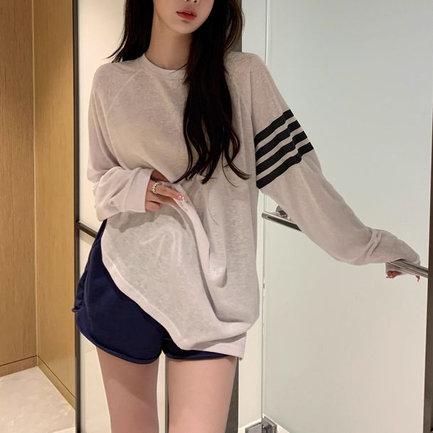 袖ラインベーシックロングTシャツ 6291-画像7-韓国ファッション通販POPREA［ポップリア］