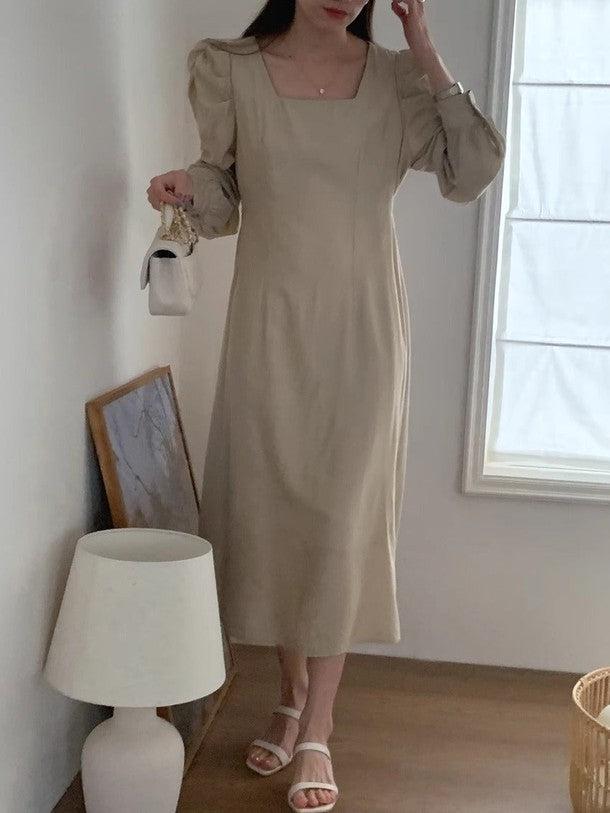 パフショルダーAラインワンピース 6540-画像7-韓国ファッション通販POPREA［ポップリア］