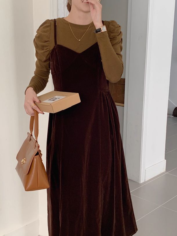 ベロアキャミソールワンピース 6252-画像7-韓国ファッション通販POPREA［ポップリア］