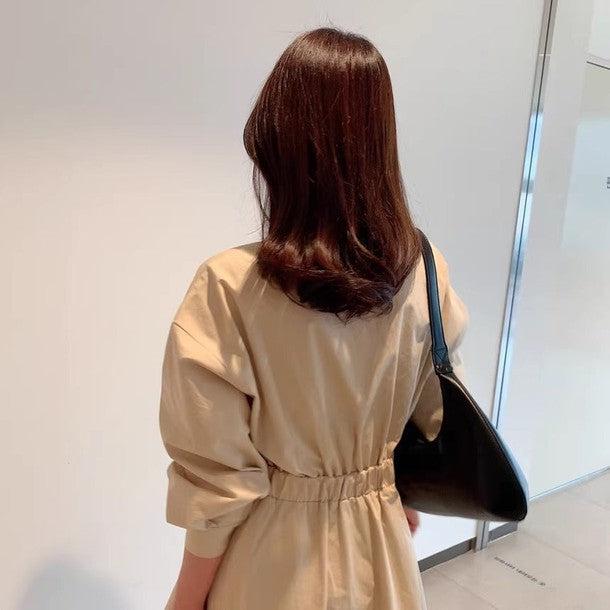 ハイウエストマキシシャツワンピース 6477-画像7-韓国ファッション通販POPREA［ポップリア］