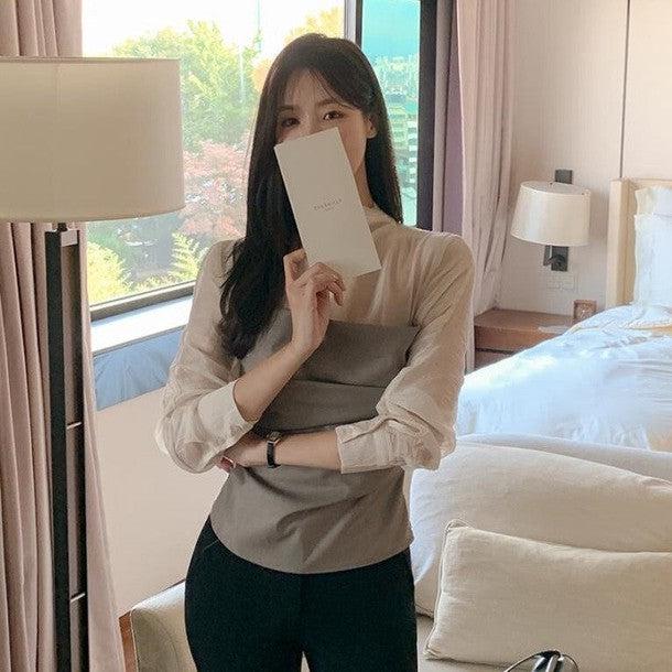 ビスチェドッキングシースルーブラウス 6428-画像7-韓国ファッション通販POPREA［ポップリア］