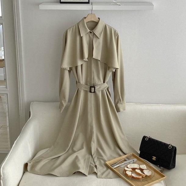 ケープフレアウエストベルトワンピース 6373-画像8-韓国ファッション通販POPREA［ポップリア］