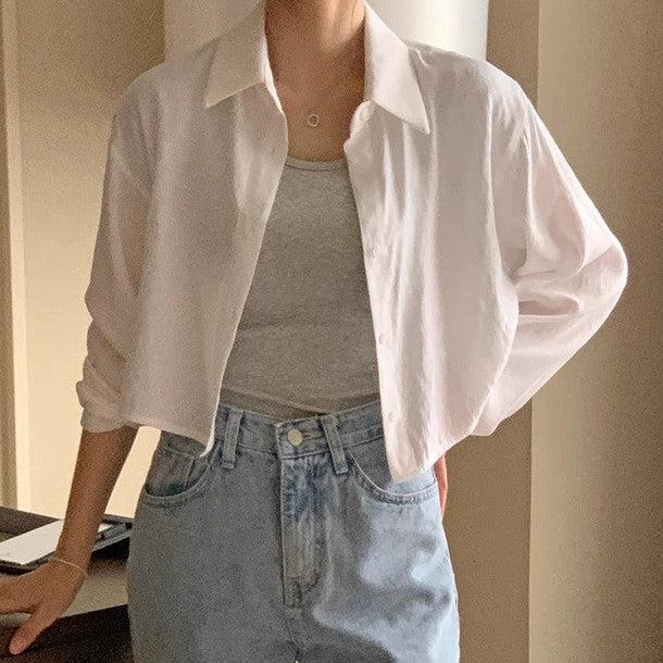 バックボタンオープンショートシャツ﻿ 6210-画像8-韓国ファッション通販POPREA［ポップリア］