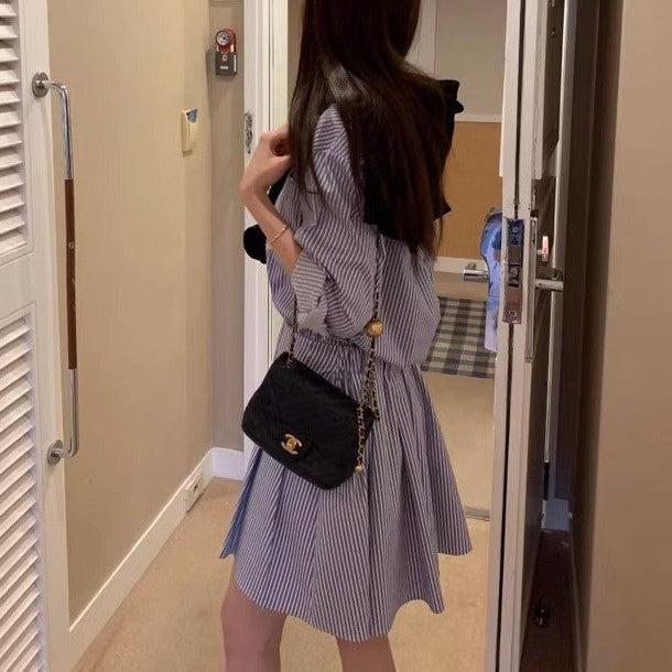 ストライプシャツワンピース 6473-画像8-韓国ファッション通販POPREA［ポップリア］