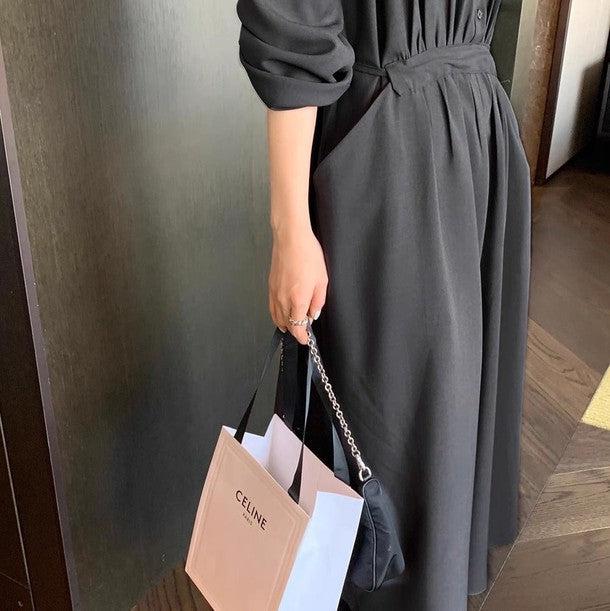 バックリボンノーカラーワンピース 6478-画像8-韓国ファッション通販POPREA［ポップリア］