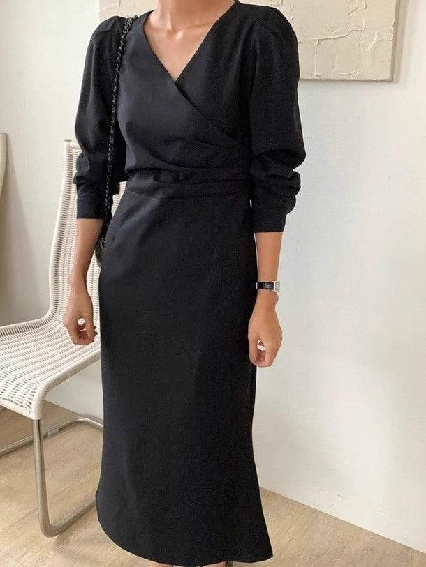 バックリボンカシュクールワンピース 6371-画像8-韓国ファッション通販POPREA［ポップリア］