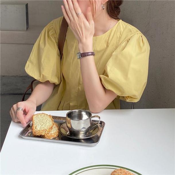 パフスリーブピュアワンピース 6681-画像8-韓国ファッション通販POPREA［ポップリア］