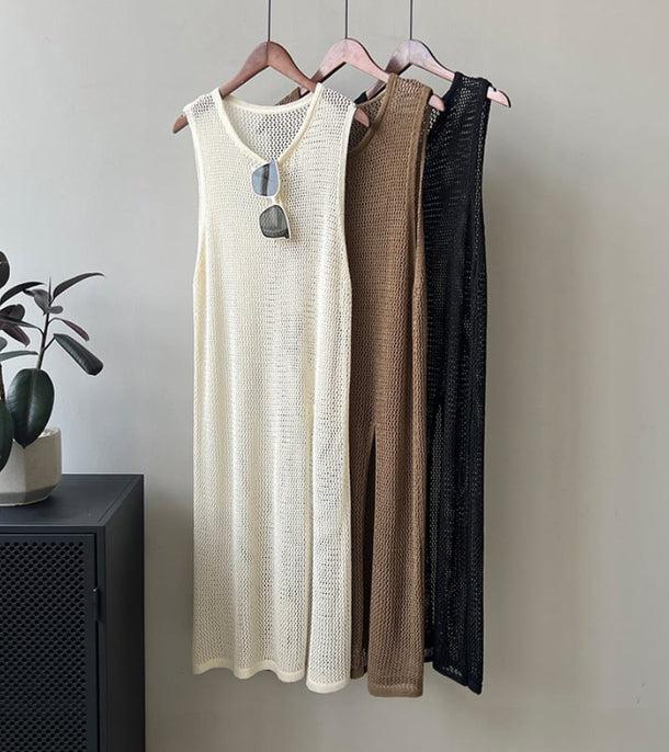 透かし編みノースリーブロングニット 6073-画像8-韓国ファッション通販POPREA［ポップリア］