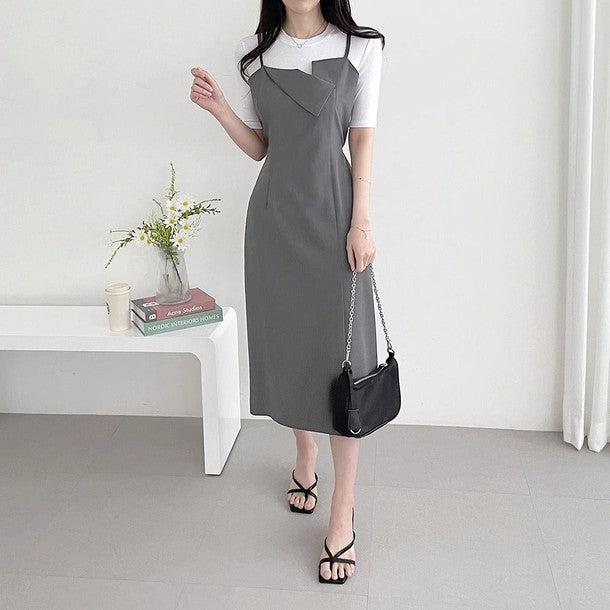 アンバランスネックビスチェワンピース﻿﻿ 6573-画像8-韓国ファッション通販POPREA［ポップリア］