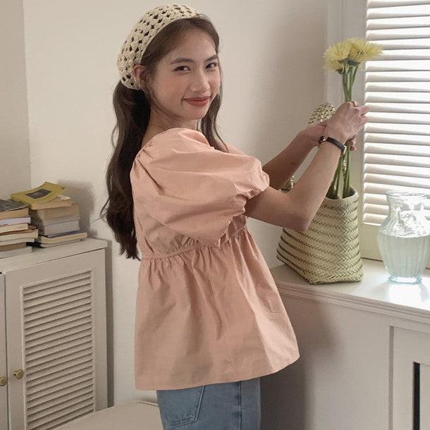 シンプルペプラムブラウス 5985-画像8-韓国ファッション通販POPREA［ポップリア］