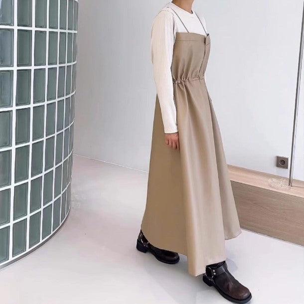 カットソードッキングフェイクレザーキャミワンピース﻿ 6223-画像8-韓国ファッション通販POPREA［ポップリア］