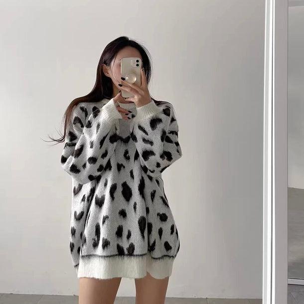 ヒョウ柄ビックルーズニット 6192-画像8-韓国ファッション通販POPREA［ポップリア］
