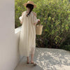 ストラップレスルーズパフスリーブロングドレス 6024-画像8-韓国ファッション通販POPREA［ポップリア］