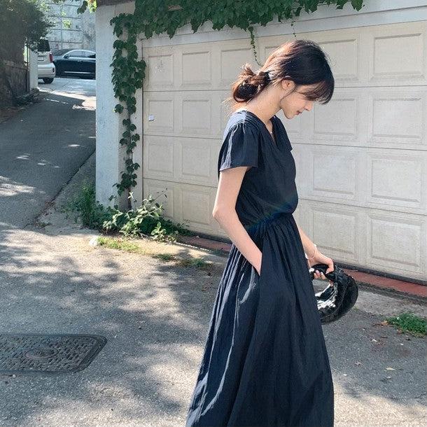 Vネックハイウエストワンピース 6819-画像8-韓国ファッション通販POPREA［ポップリア］