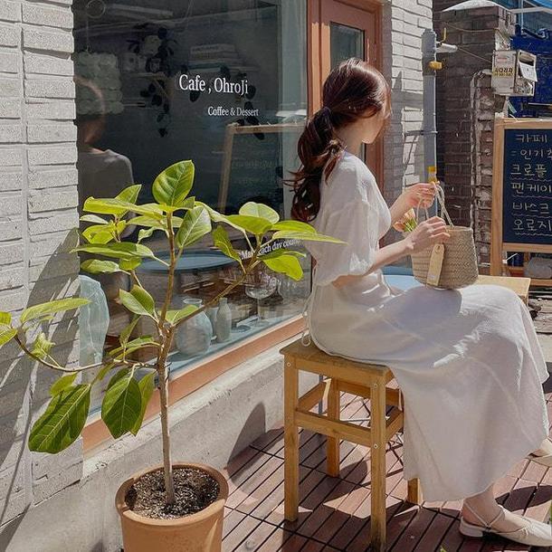 パフスリーブプレーンワンピース﻿﻿ 6649-画像8-韓国ファッション通販POPREA［ポップリア］