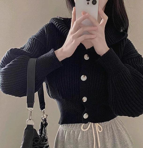 リブニットフーディカーディガン 6474-画像8-韓国ファッション通販POPREA［ポップリア］