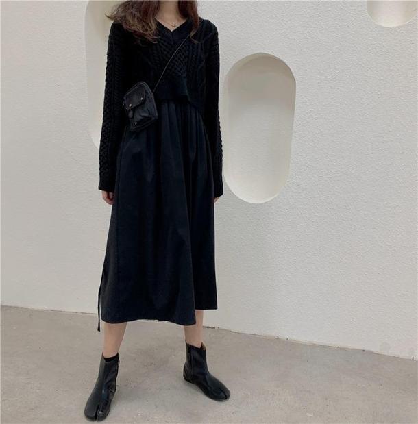 バックリボンショートニット＆ワンピ﻿﻿﻿﻿﻿﻿﻿ 6280-画像8-韓国ファッション通販POPREA［ポップリア］