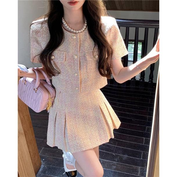 スイートツイードジャケット＆スカート﻿ 6110-画像8-韓国ファッション通販POPREA［ポップリア］