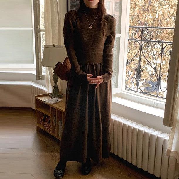 ハイネックギャザーニットロングワンピース 6368-画像8-韓国ファッション通販POPREA［ポップリア］