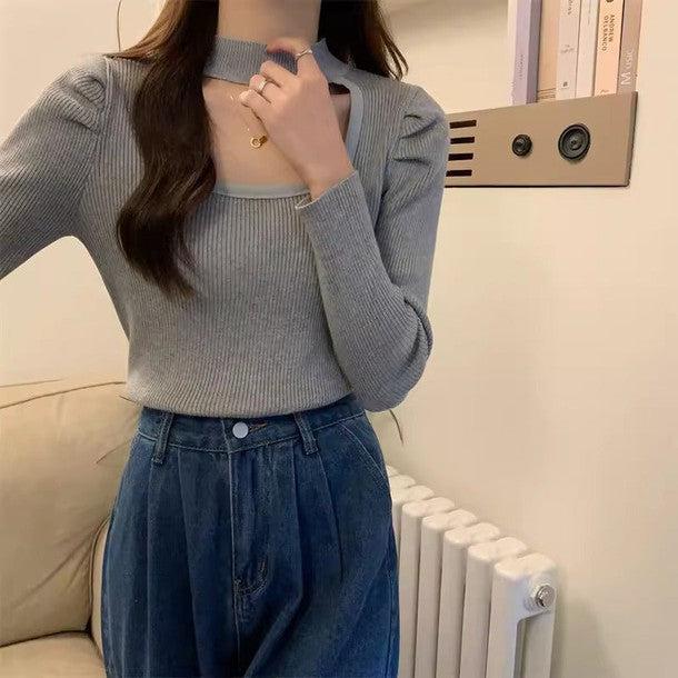 オープンバストハイネックリブニット﻿﻿﻿ 6259-画像8-韓国ファッション通販POPREA［ポップリア］